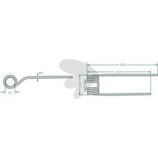 PZ rivepind 360 mm, skræddersyet til Kverneland Flevo 480.