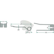 Lige pind for roterende rive, designet for jævn jordbearbejdning.