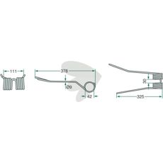 Højre buet pind, perfekt til specifikke landbrugsmaskiner.