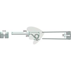 Kverneland PZ rivepind, 395 mm, robust design for langvarig brug.