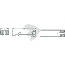 Holdbar Pick-up tand Kuhn 185 mm, perfekt til effektiv håndtering.
