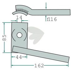 Højre beslag til svejsede eller skruede applikationer på traktorer.