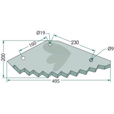 Kniv til foderkværn 5916, designet til bedste ydeevne og holdbarhed.