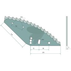 Kniv 1050255 til foderblander, ideel til blødt og jævnt foder.