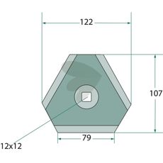 Kompakt kniv til fodervogn 77 x 106 mm der giver effektiv fodrehåndtering.