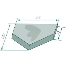Mellemkniv 70-508, ideel til skæring i landbrugsudstyr.