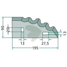 Højrekniv til foderblander, 70-110, perfekt til skærearabejde og fodertilskud.