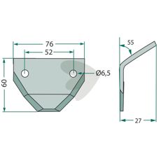 Kniv til foderkærre 70-125, sikrer jævn og hurtig fodertillberedning.