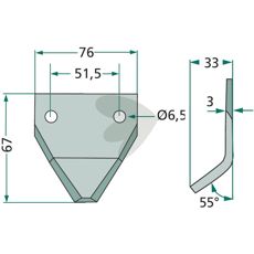 Kniv til foderkærre 70-138, optimal til at håndtere fodermaterialer.