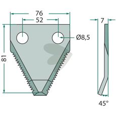 Holdbar kniv til foderkærre 70-142, sikrer præcisionsskæring af foder.