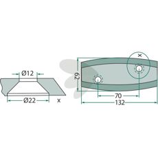Venstre kniv til fodervogn, passer perfekt til 70-155.