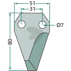 Højrekniv til fodervogn, artikel 70-158, ideel til daglige behov indenfor foderhåndtering.