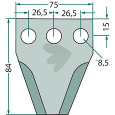 Kniv til fodervogn 70-162, designet til pålidelig og effektiv skæring af foder.