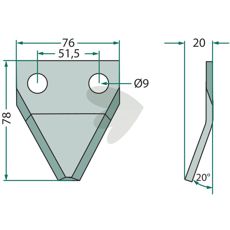Kniv til fodervogn model 70-164, perfekt til effektiv fodring.