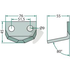 Kniv til fodervogn model 70-166, garanterer præcision og holdbarhed.