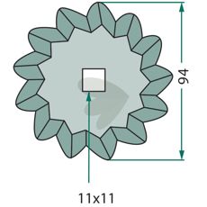 Kniv til fodervogn model 70-168, udformet til effektiv fodring.
