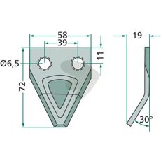 Kniv til fodervogn model 70-179, sikrer høj ydeevne i din maskine.