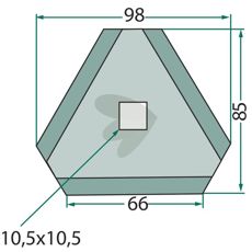 Kniv til fodervogn model 70-187, høj kvalitet til foderanvendelser.