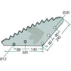 Kniv til fodervogn model 70-194, ideel til fodringsbehov.