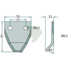 Kniv til fodervogn model 70-196, perfekt til effektiv fodring.
