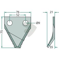 Tandet kniv til fodervogn 70-199, maksimerer foderhåndteringens præcision.