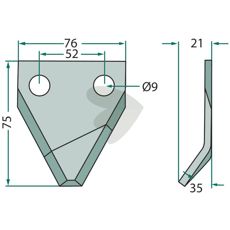 Glatt kniv til fodervogn 70-200, sikrer jævn foderfordeling.