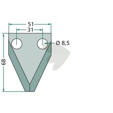 Overlegen kniv til fodervogn, model 70-203, til landbrugets behov.