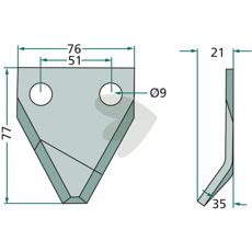 Fodervognskniv, model 70-205, sikrer jævne snit og høj skærekraft.