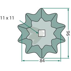 Effektiv kniv til fodervogn, model 70-207, til optimal foderhåndtering.