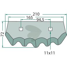Kniv til fodervogn 70-220, høj kvalitet og holdbar til effektiv foderfremstilling.