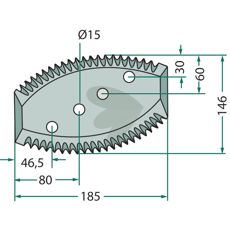 Kniv til fodervogn 70-224, designet til holdbarhed og effektivitet ved foderfremstilling.