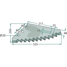 Kniv til fodervogn 70-230, robust og pålidelig til høj kvalitet foderfremstilling.