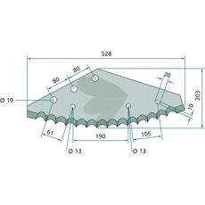 Kniv til fodervogn 70-231, optimerer foderfremstilling med præcision og holdbarhed.