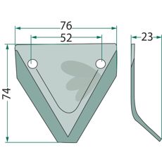 Kniv til foderblander 70-240, robust design for langvarig brug ved foderproduktion.