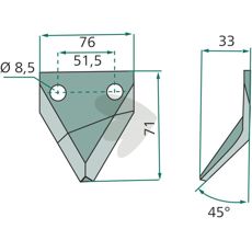 Kniv til foderblander, højre, 244.79.055, effektiv og pålidelig til daglig brug.