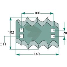 Kniv model 70-290 til foderblander, designet til effektiv foderhåndtering.