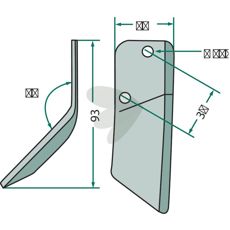 Højrekniv til foderblander 70-123, sikrer effektiv foderforsyning.
