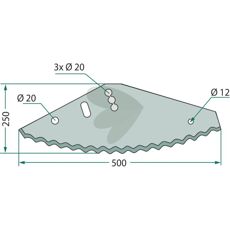 Kniv til foderblander 70-299, perfekt til hurtig og effektiv foderfordeling.