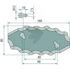 Højre kniv til foderteknik, model 70-315, høj kvalitet til landbrug.