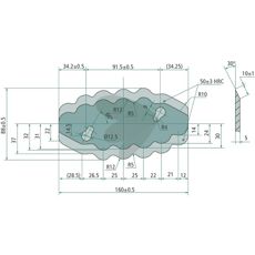 Venstre kniv til foderteknik - 70-316, optimeret til præcise snit.
