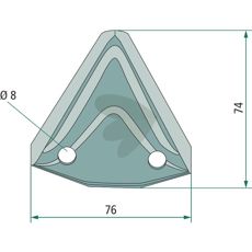 Kniv til foderteknik 70-427, designet til længere levetid og effektivitet.