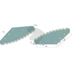Kniv til fodertransportør 514007850, ideel til pålidelig foderfordeling.