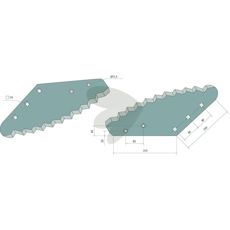 Kniv til fodertransportør 514007950, sikrer jævn og effektiv fodertilgængelighed.