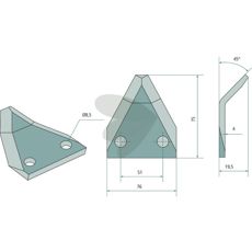 Modkniv 70-318, høj kvalitet værktøj til præcis skæring og holdbarhed.
