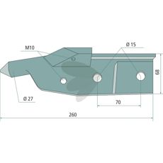 Hjørnestøtte model 100088R, ideel til at støtte elhegnets hjørner.