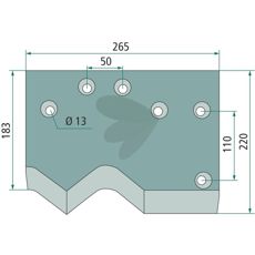 Kniv 1000865L til effektiv styrke og præcision i landbrug og byggeri.
