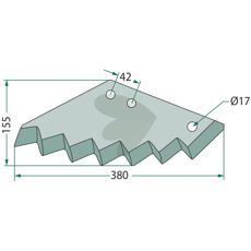 Kniv til fodervogn A5302190, designet til optimeret foderdistribution.