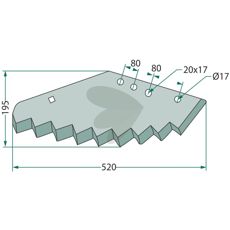 Kniv til fodervogn A5303620, sikker og effektiv foderopdeling.
