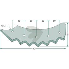 Højre kniv til fodervogn, model A5330291, designet til langvarig brug.