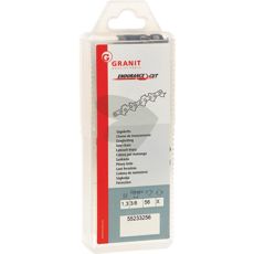 Kraftfuld savkæde med 56 led til robust savning af træ.